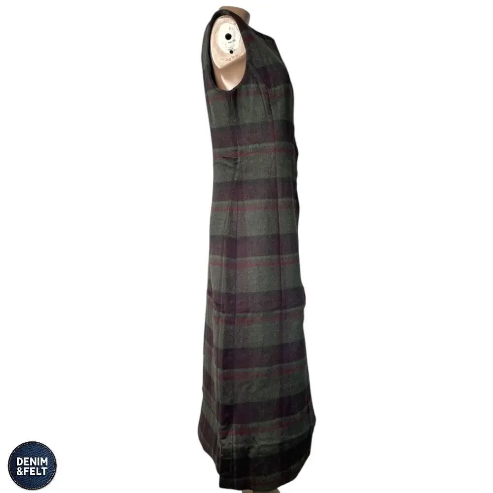 Tuckernuck Forest Plaid Wool Rhoda Midi Dress Sleeveless Classic Fall Winter - Picture 9 of 16